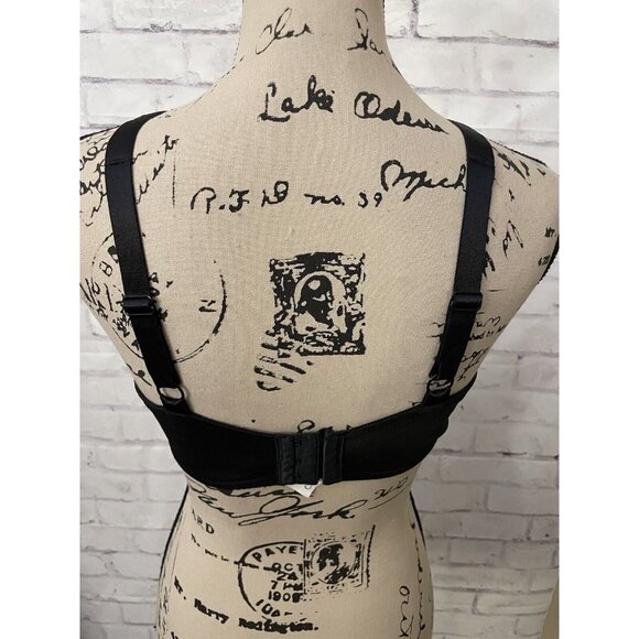 Olga Signature Style 5006 Cushioned Underwire Bra Satin Trim Black Size 38C - Picture 3 of 12